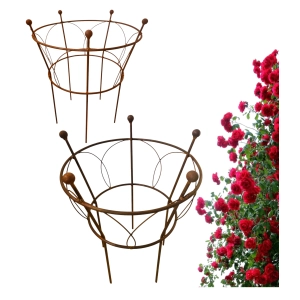 1 x Podpora metalowa do roślin krzewów hortensji róż ogród podpórki średnica 50 wysokość 60cm